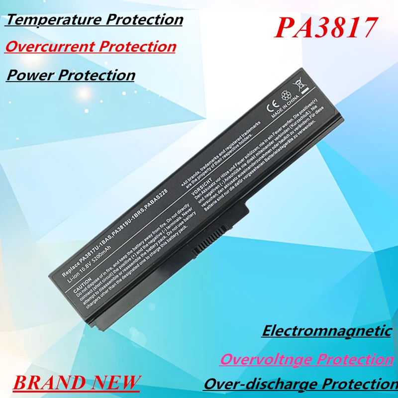 Laptop Battery for Toshiba Satellite C655 C660 L655 L750 L755 A660 M645 PA3817U‑1BRS PA3818U‑1BRS PABAS228