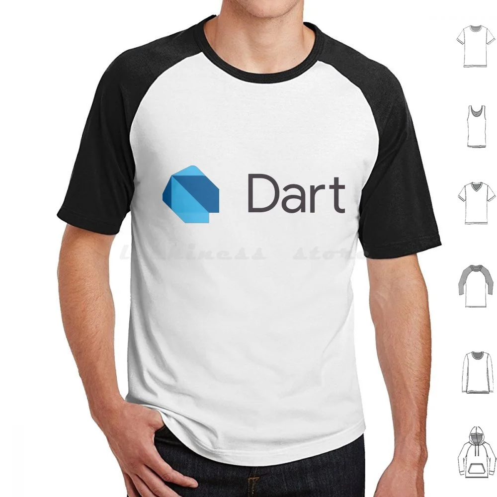 Camiseta con logotipo de Dart para hombres, mujeres y niños, 6xl, programación Dart, lenguaje de programación, código abierto, Dash, Multi Paradigm Cross