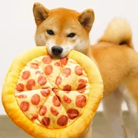 New Plush Dog Toy Doughnut Pizza Shape Pet Squeaky Toys for Small Large Dogs Cleaning Teeth Puppy Chew Sound Toy Pet Supplies 3
