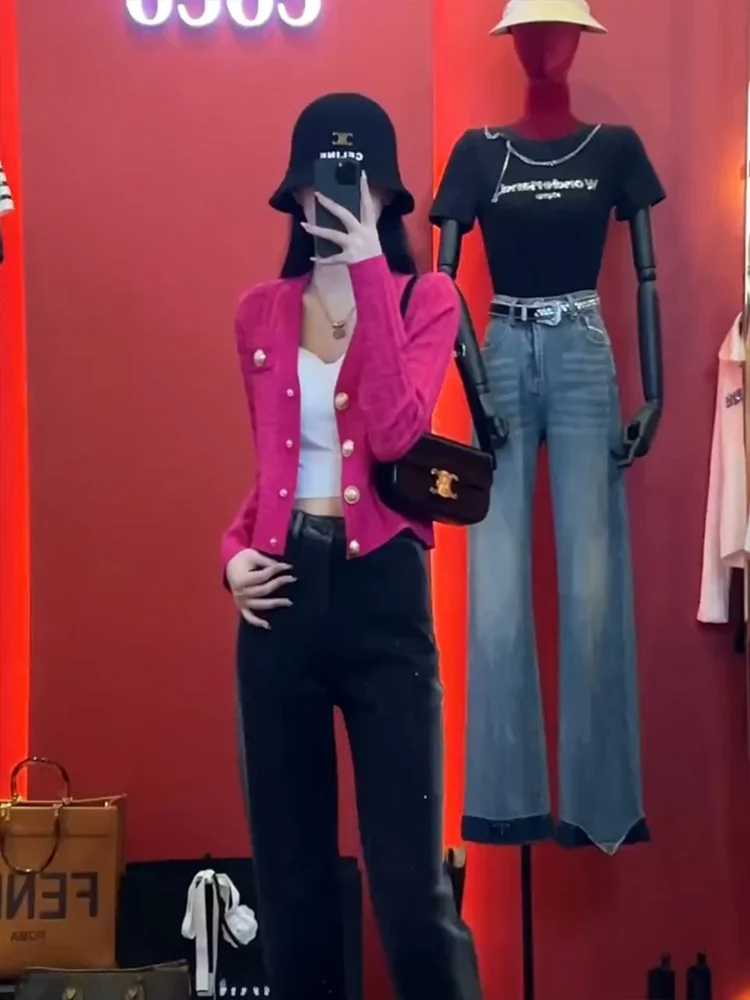 

Женский вязаный кардиган V-Neort, осень 2023, новая длинная повседневная верхняя одежда, стильный топ-слой