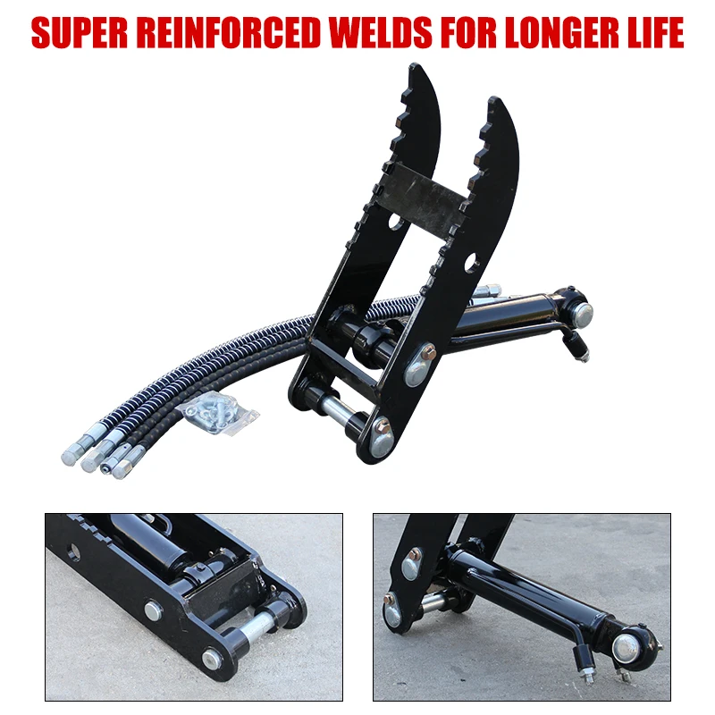 Pince à pouce hydraulique pour accessoires de mini-pelle, pince auxiliaire de godet de pelle multifonction, portée de connexion