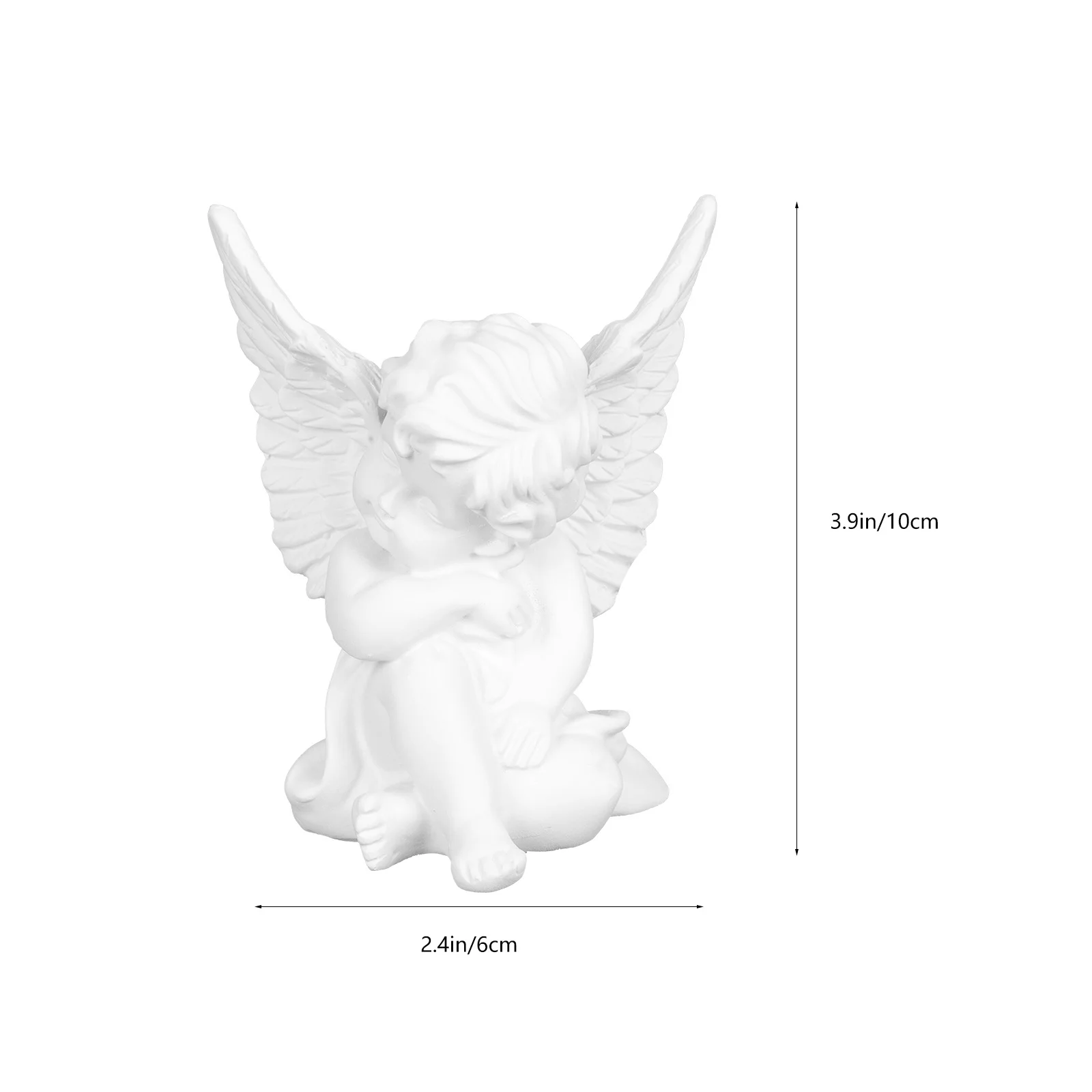 2Pcs Resin Angel Sculpture Elegant Desktop Ornament Decor Peaceful Atmosphere Photo Prop Compact Craft