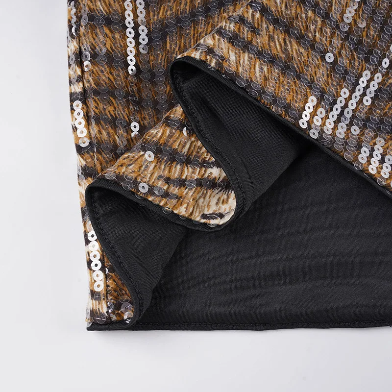 스트리트 하이웨이스트 스팽글 스플라이싱 힙 랩 슬림 스커트 스파이스 걸스 나이트클럽 슬림 미니 스커트