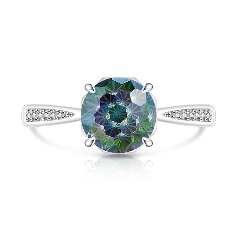 925 Sterling Silber Romantischer Millennium Cut Hochkarätiger Diamant Damen Eleganter Schlichter Ehering Liebhaber-Schmuck – Detail 14