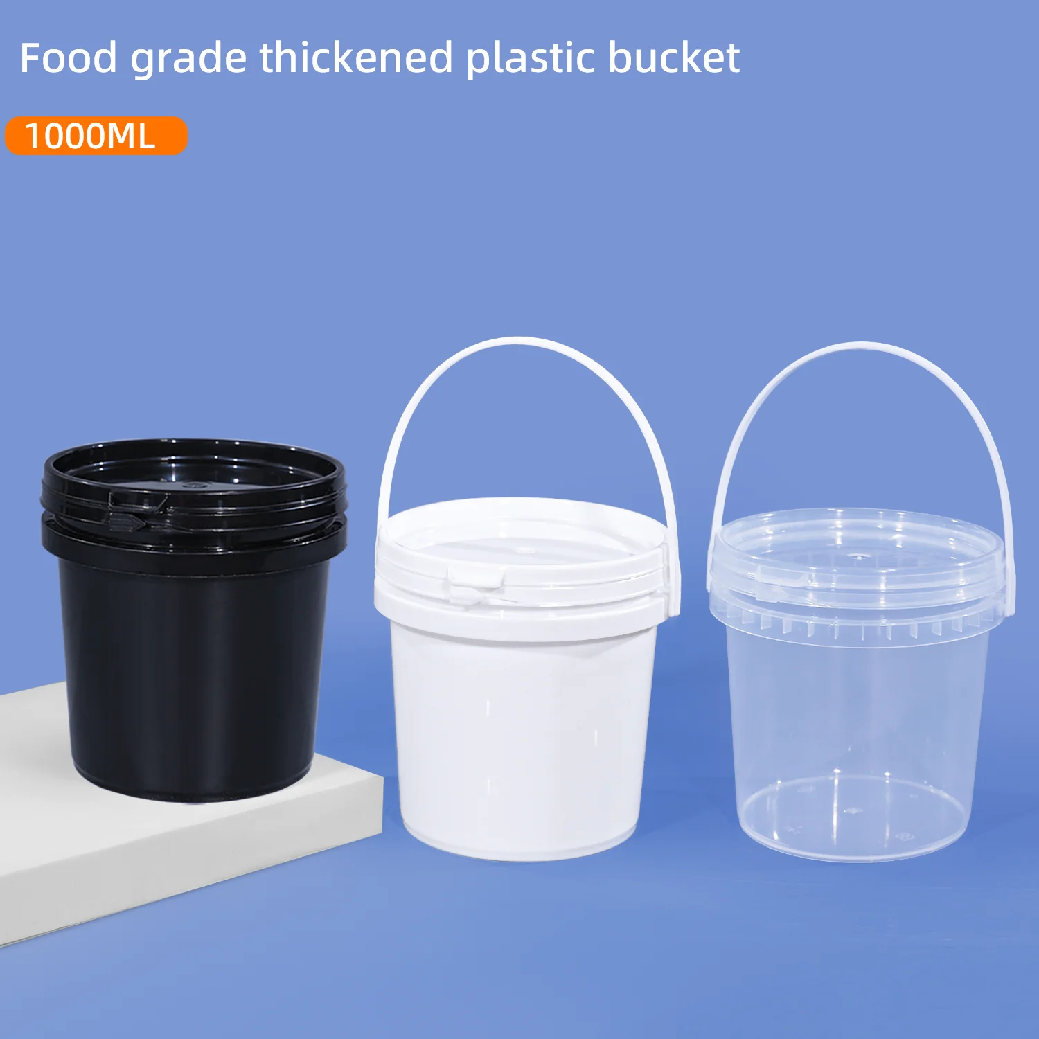 1000ml Plastic Bucket Food Grade Leakproof Storage Container for Cream Ice Cream Honey refillable bottle High Quality