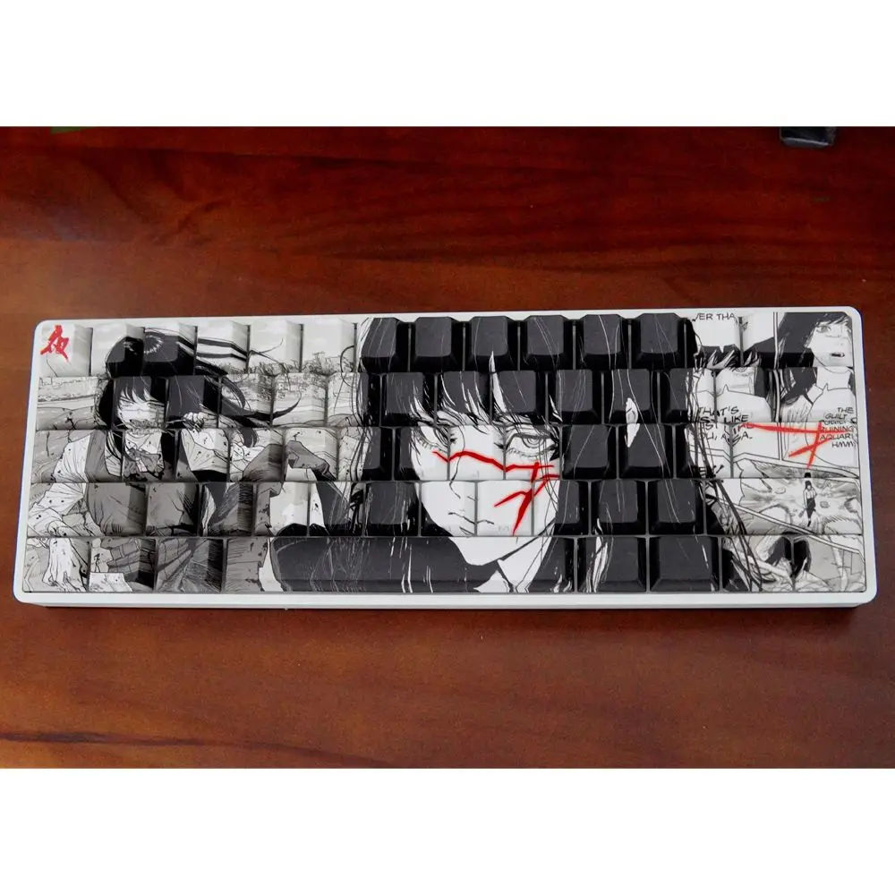 75 KEYS Makima Anime Keycaps PBT Keycap Chreey Keycaps Translucent Key Cap Dye-sub Mechanical Keyboard Caps for 64/68/71/108