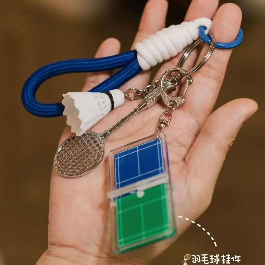 Sports Badminton keychain key souvenir gift jewelry School bag hanging small gifts