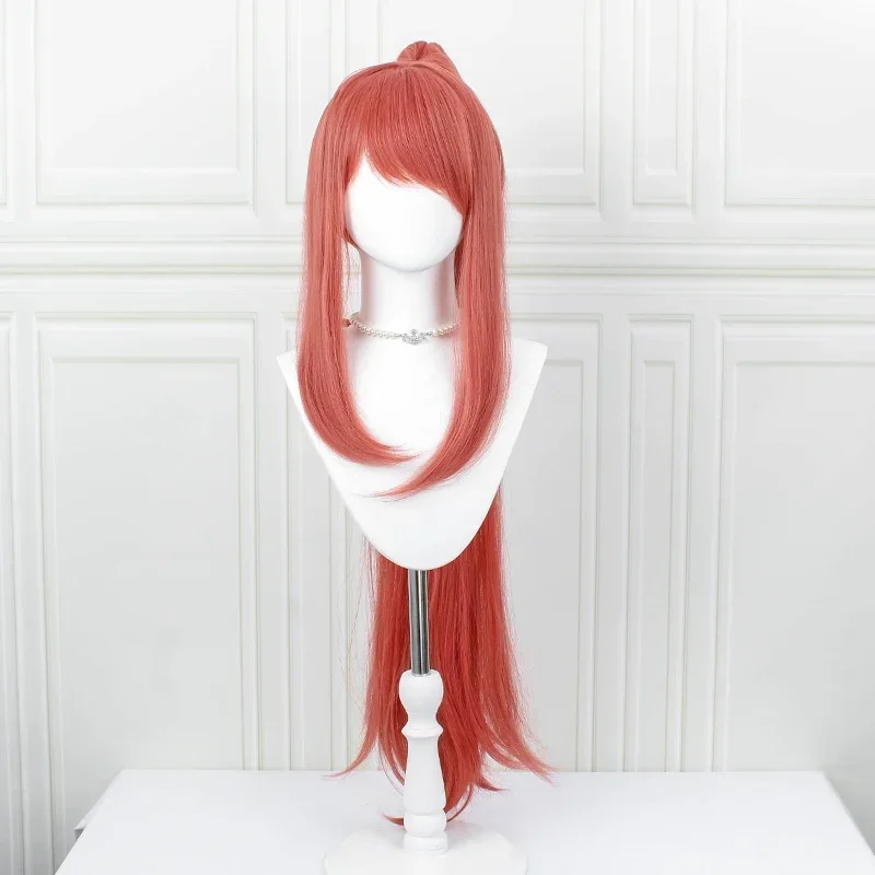 High Quality Doki Literature Club Monika Wigs DDLC 100Cm Long Heat Resistant Synthetic Hair Perucas Cosplay Wig Cap MN8