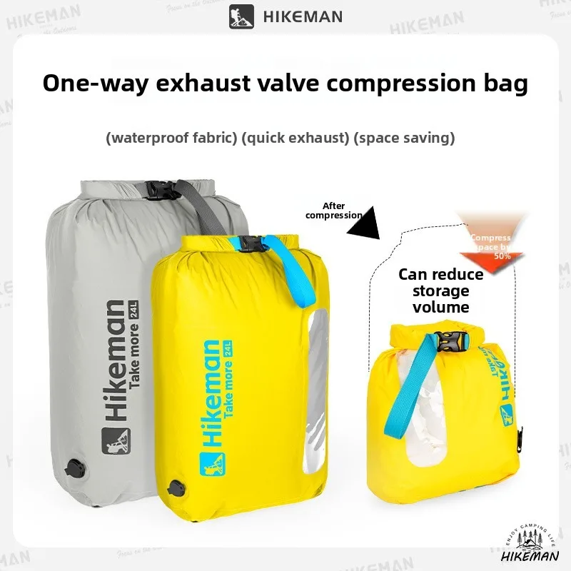 

Водонепроницаемые сухие сумки Hikeman для каякинга, речных походов, плавания и рафтинга для женщин и мужчин, 12 л/24 л, водонепроницаемый сухой рюкзак