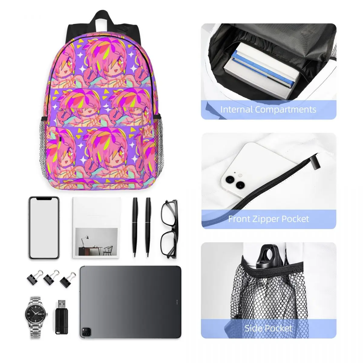 Mochila Mitsuba Toilet Bound Hanako-kun, mochila de gran capacidad, bolsos de hombro para hombres y mujeres, mochila escolar