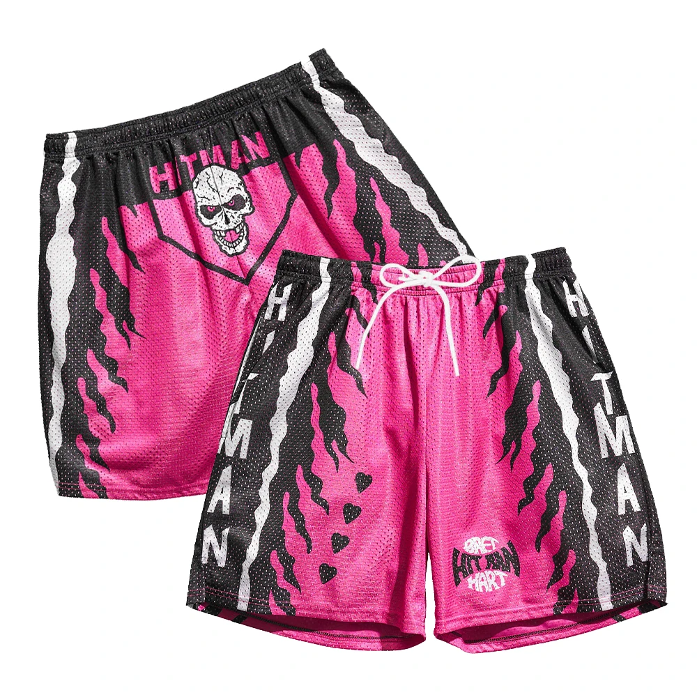 

Шорты Bret Hart Hitman в стиле ретро, базовые шорты, НОВИНКА, мужские повседневные шорты, спортивные штаны для фитнеса, летние классические шорты для пляжа и тренировок в спортзале