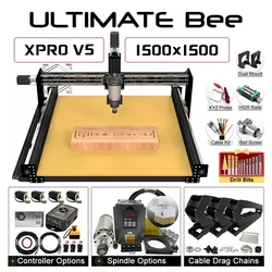 20%OFF BulkMan3D Black 1500x1500 ULTIMATE Bee CNC Machine Full Kit with xPRO V5 GRBL Control System CNC Wood Router Wood Working