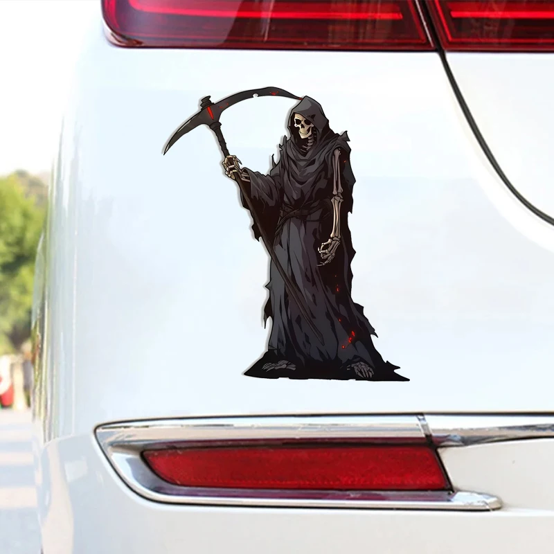 Grim Reaper Holding Sickle Design Decorative Sticker, Car Decal, Waterproof Sticker For Car Or Motorcycle Decorative Sticker