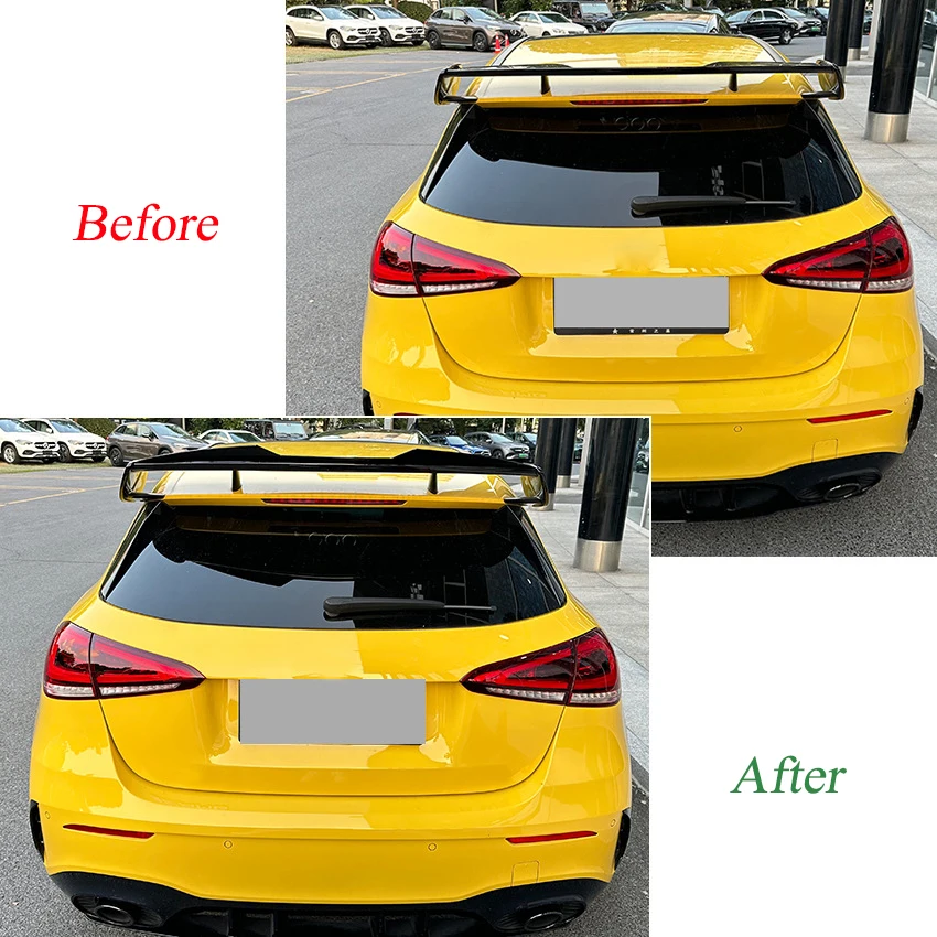 Black Car Rear Trunk Roof Spoiler Wing Lip Tail Tailgate Spoilers For Mercedes Benz A-Class W177 A35 A45 AMG Hatchback 2018-2024