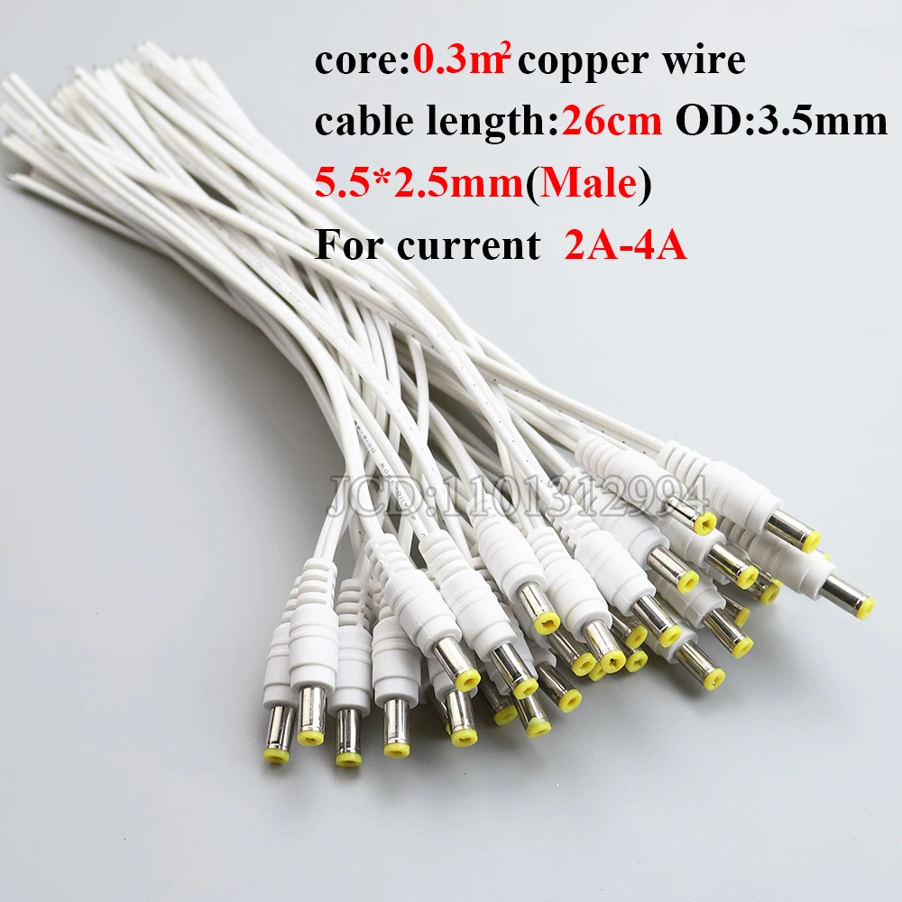 1 sztuka 5,5 * 2,1/2,5 mm męski żeński adapter kabla jack zasilacz 12 V DC Zestaw złączy do taśmy LED Światło Kamera CCTV — zdjęcie 4