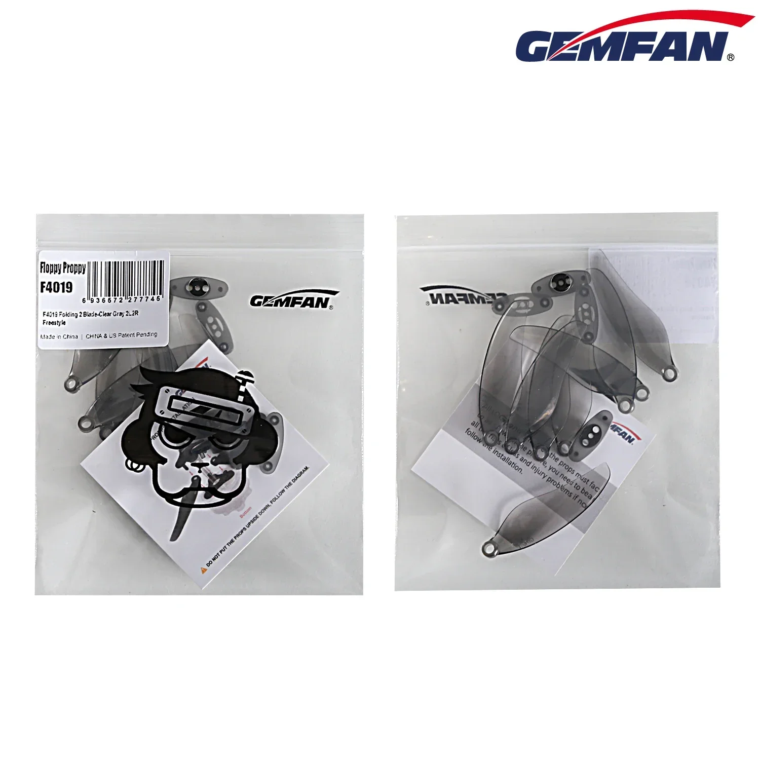 Gemfan F4019 Floppy Proppy 4-inch Folding Props - 2/3-Blade, 3 Holes CW/CCW, 2Pairs (4Pair/Lot Avail) - Image 6
