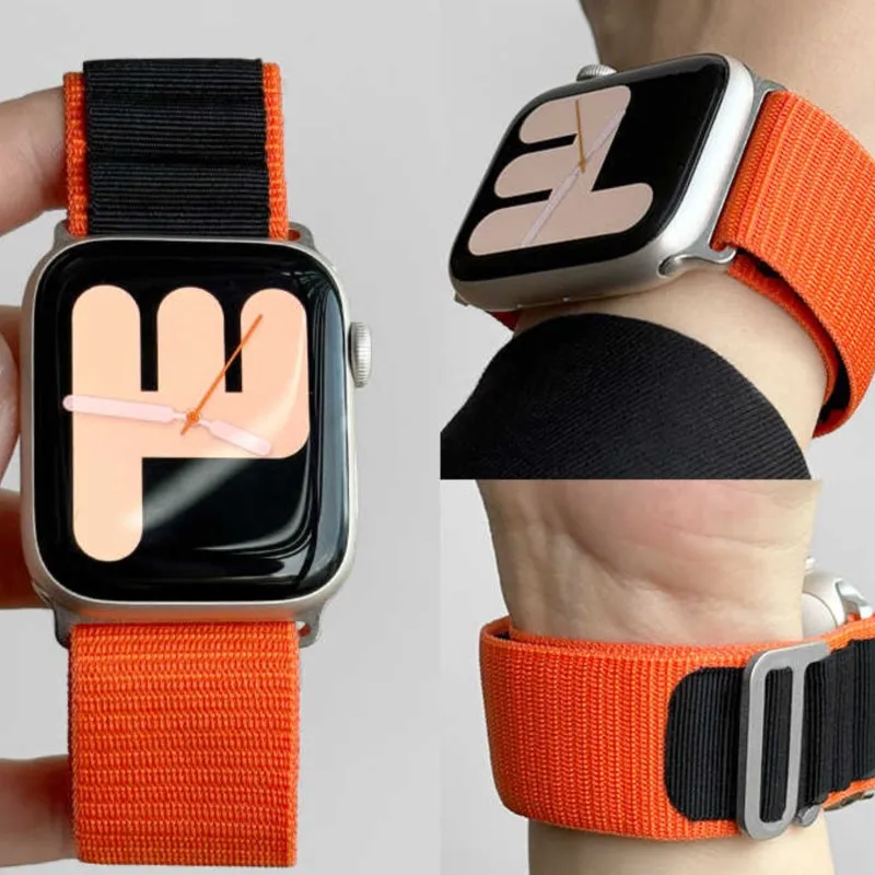 جبال الألب حزام ل أبل ساعة الترا 2 الفرقة 49 مللي متر 46 مللي متر 45 مللي متر 44 مللي متر 40 مللي متر 41 42 38 النايلون سوار iwatch سلسلة SE 6 7 8 9 10 الفرقة