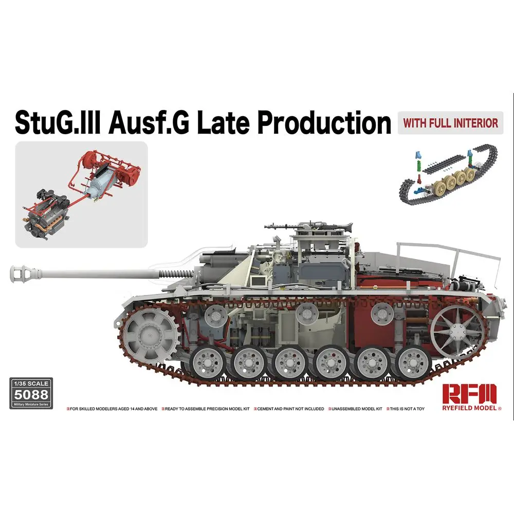 RYEFIELD MODEL RFM RM-5088 1/35 StuG.III Ausf.G Late Production with Full Initerior  - Scale Model Kit