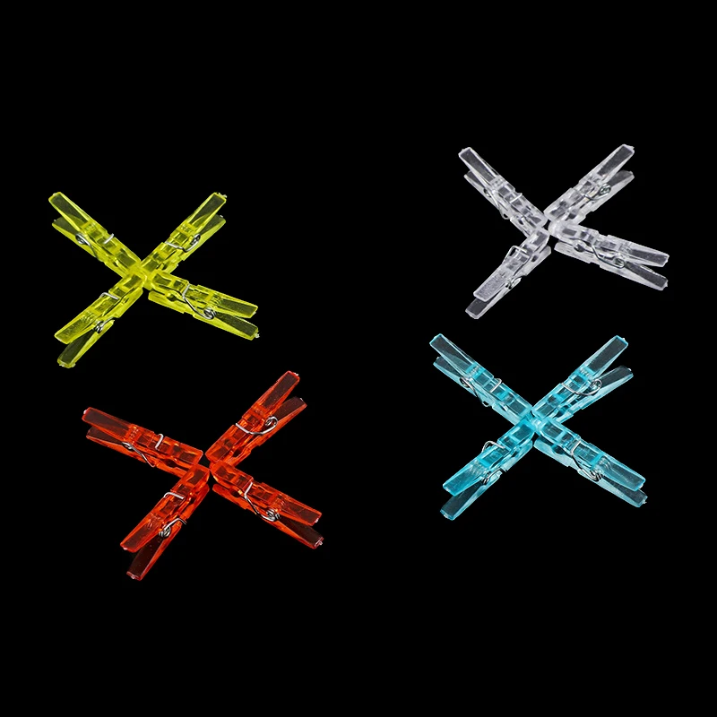 50/100pcs Transparent Small Clips Lighting Accessories Plastic Clips Small Clothespins Colorful Mini Decorative Photo Clips