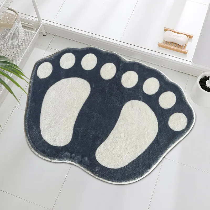 1pc 40*60cm Super Absorbent Imitation Cashmere Bath Mat with Non-Slip Backing - Soft and Comfortable Gray Bathroom Rug