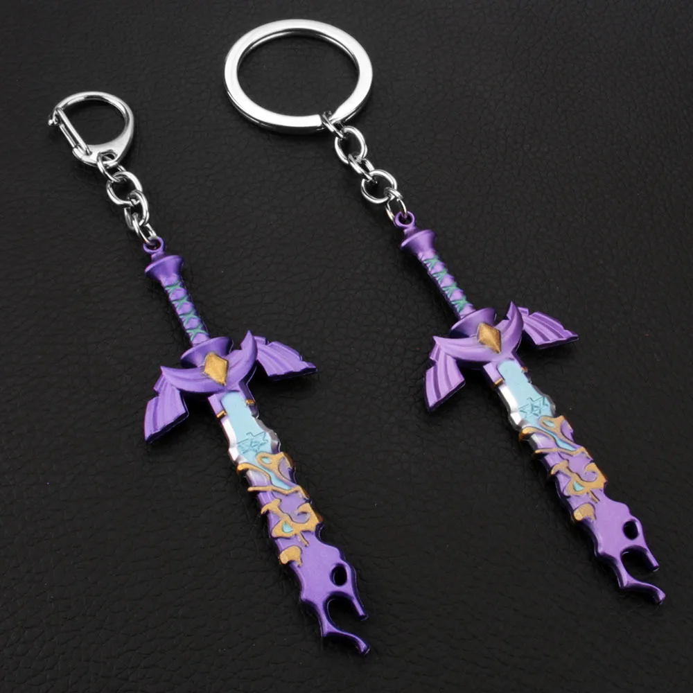 Game Legend of Zelda Master Sword Model Metal Keychain for Men Kingdom Tears Bag Pendant Key Ring Fans Collection Jewelry Gift