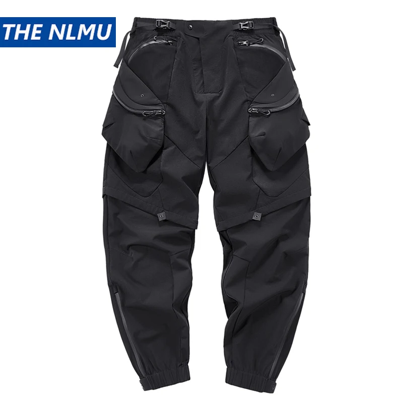 

2025 Autumn Tactical Pants Men Fashion Functional Multi Pockets Cargo Trousers Hip Hop Streetwear Pants Techwear Black
