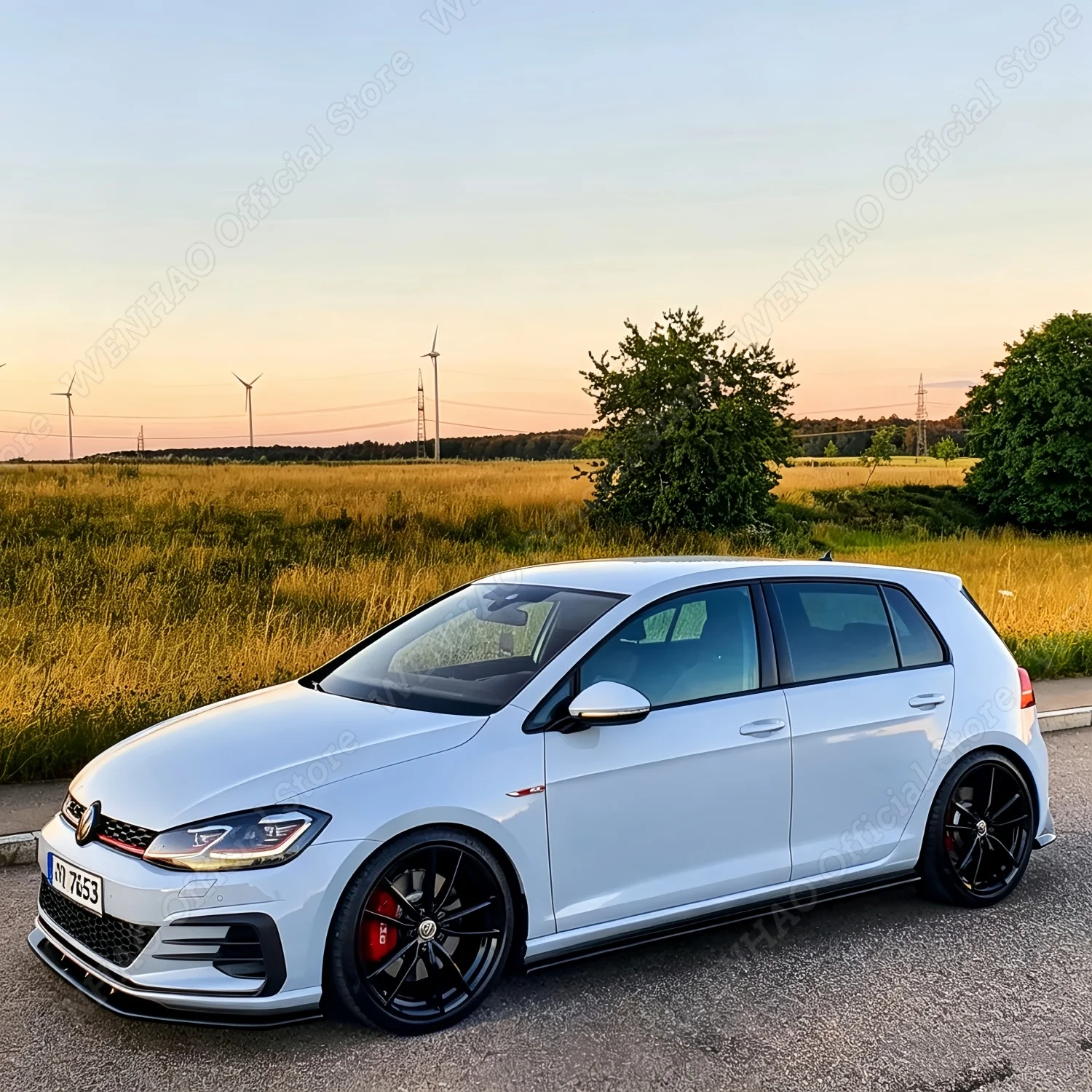 3-teiliger Frontspoiler für VW Golf MK7 GTI GTD R R-Line 2013-2020 Tuning Glanzschwarz Stoßstangenschutz Zierleisten Bodykits