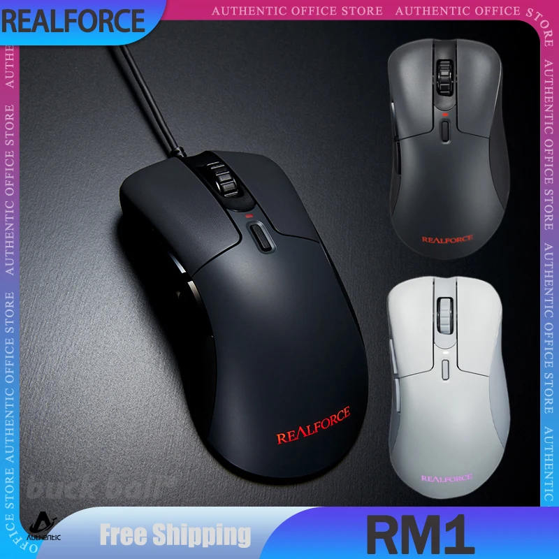 

Realforce Rm1 Static Capacitor Mouse Office Wired Mice Pmw3360 12000dpi 6Keys Lightweight Mouse For Pc Laptop Mac Accessory Gift