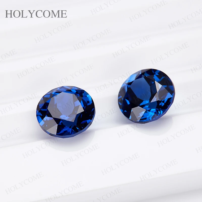 Blauer Saphir Loser Edelstein für Schmuck, Blauer Edelstein für Halsketten und Ringe, Perfekter Kreis, DIY-Einlage, Wählbar mit Zertifikat – Detail 7