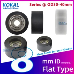 [Fd8]inner diameter 8mm 608/698/628zz coated with POM plastic flat type window fitting sliding wheel pulley for remote control