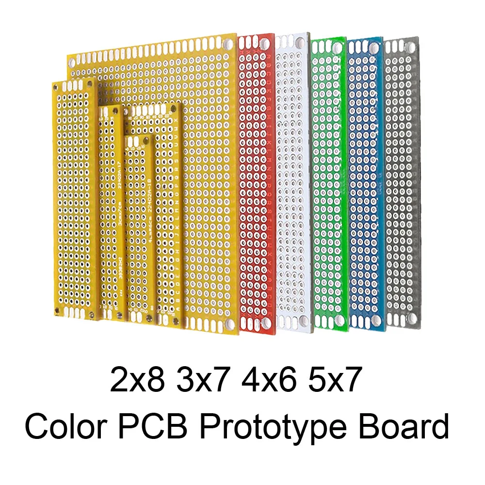 20pcs/lot 2X8 3X7 4X6 5X7 PCB Prototype Board Circuit Protoboard Universal Stripboard Prototyping Veroboard 5Pcs Each Value