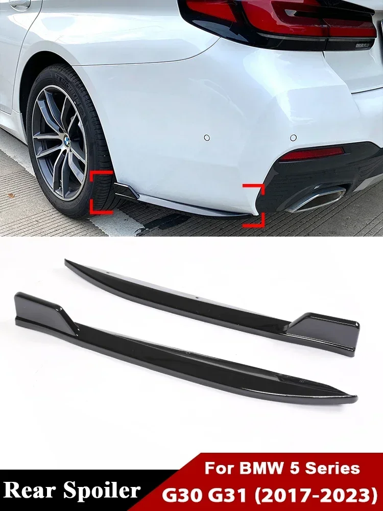 

For BMW 5 Series G30 G31 2017-2023 Car Replacement Carbon Fiber Rear Bumper Lip Spoiler M Sport Splitters Racing Cover Caps