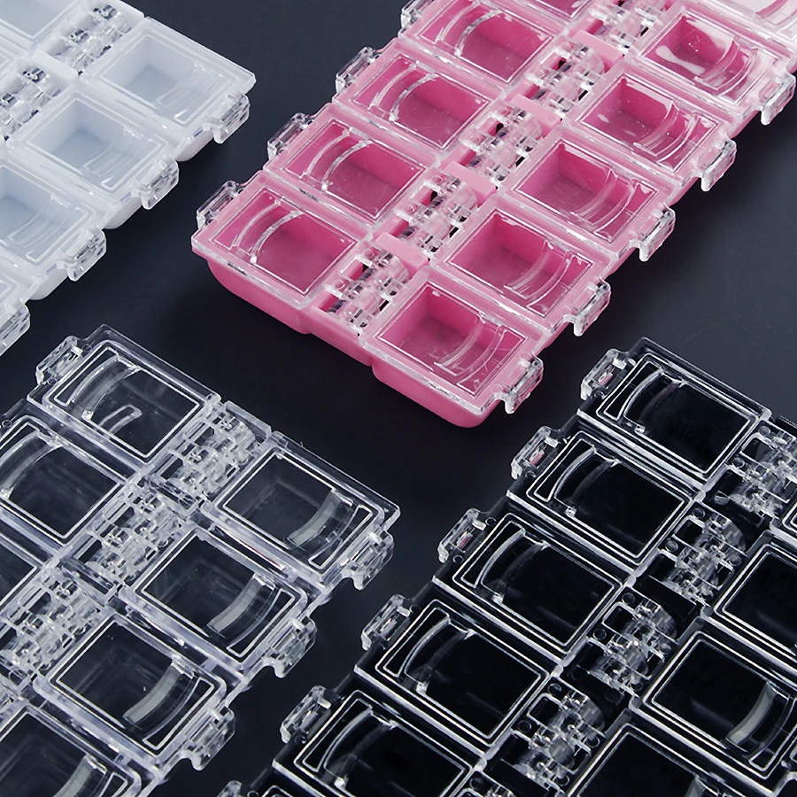 

12 Grids Nail Art Storage Box Jewelry Organizer Rhinestones Container Manicure Tool Box for Home Use