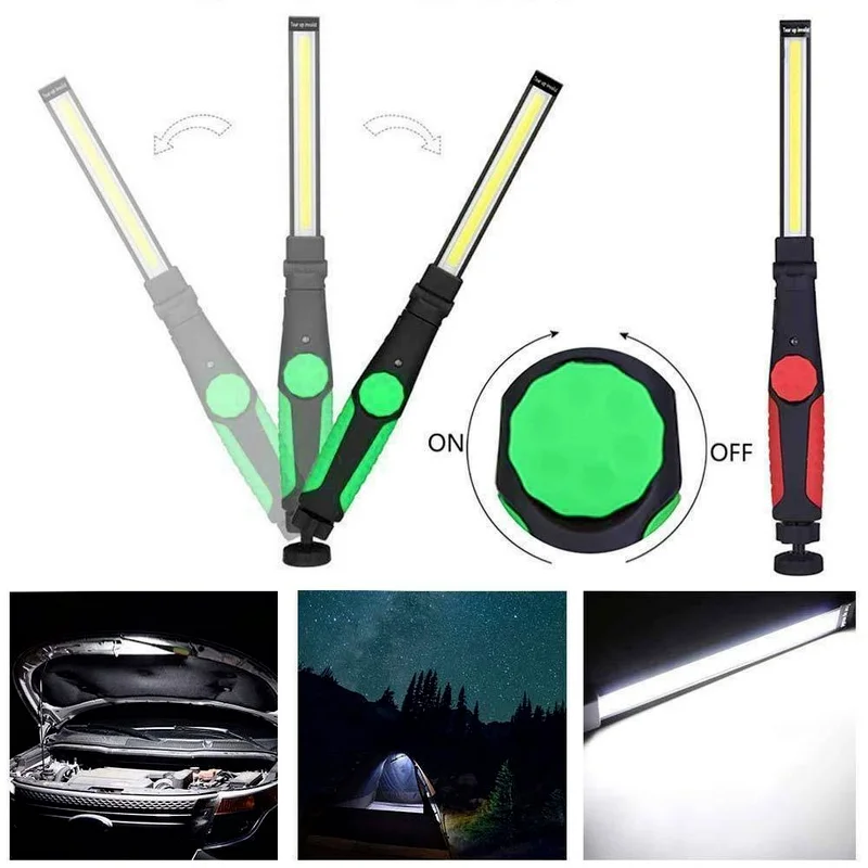 3in1 Multifunction Foldable COB Work Light Rechargeable LED Torch Flashlight with Magnetic Inspection Light for Car Repairing