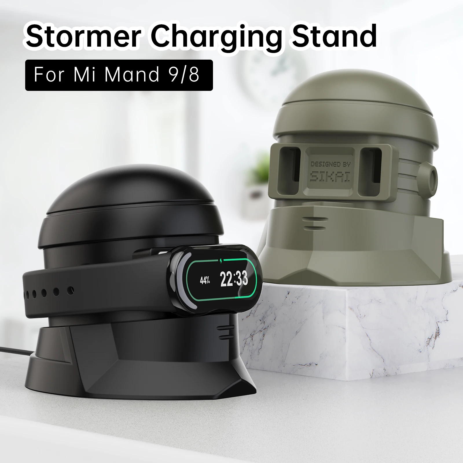 SIKAI Silicone Charging Dock Magnetic Chargers Cradle USB Adapter Stand Holder Charge Dock for Mi Band 9/8 Watch Accessories