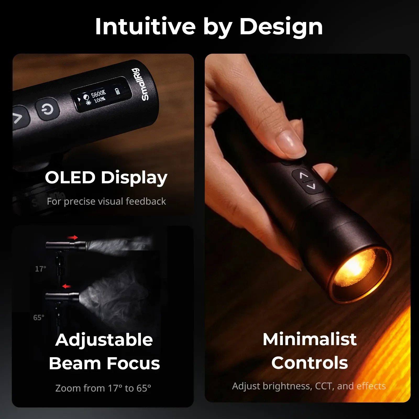 SmallRig 5785 RF 05B LED Photography Flashlight 2600mAh 1900K-8000K Fill Ambient Light with 12 Pattern Light Filters Video Light