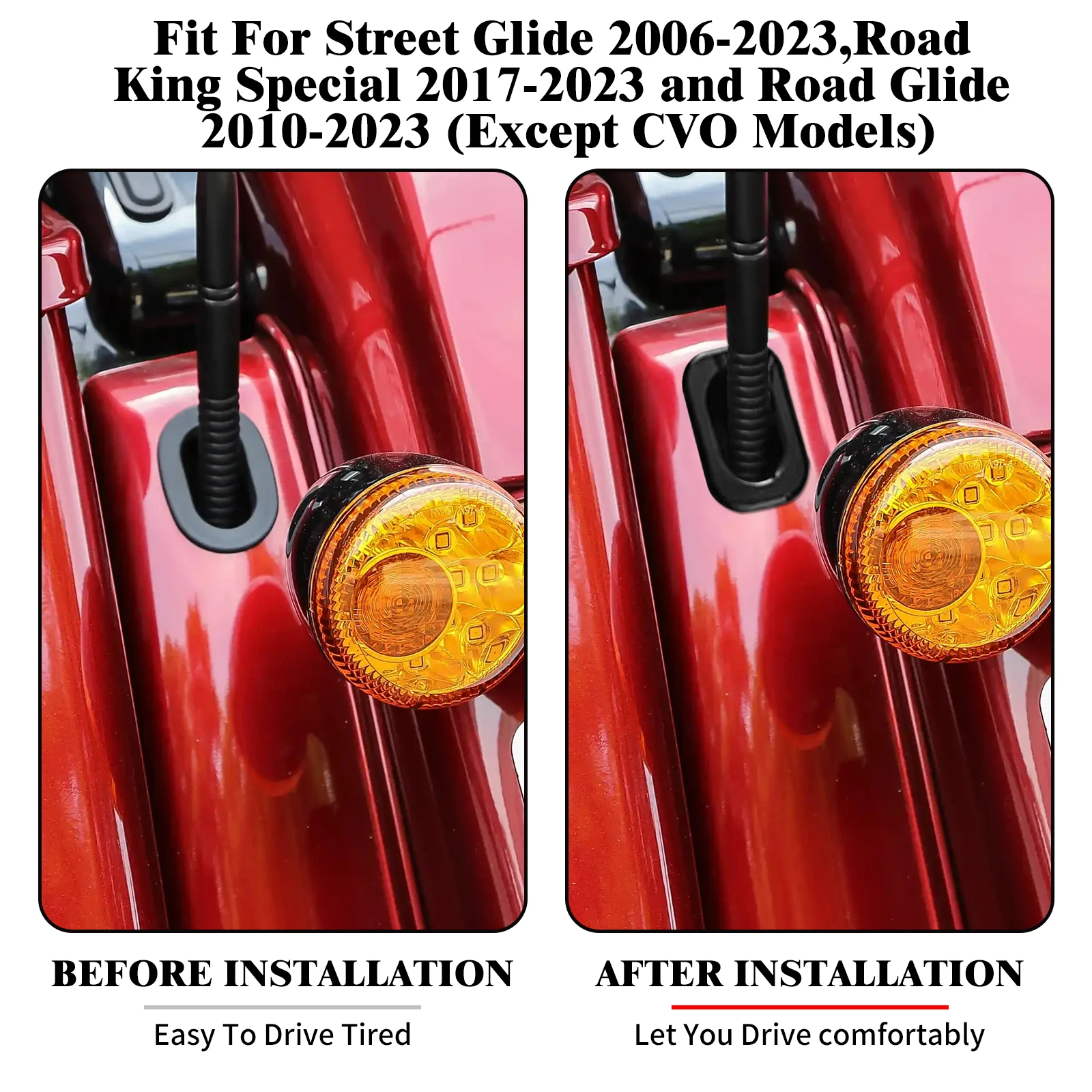 Motorcycle Antenna Hole Accent Filler Trim Cover ABS Black/Chrome For Harley Touring Street Glide 2006-2023 Road Glide 2010-2023