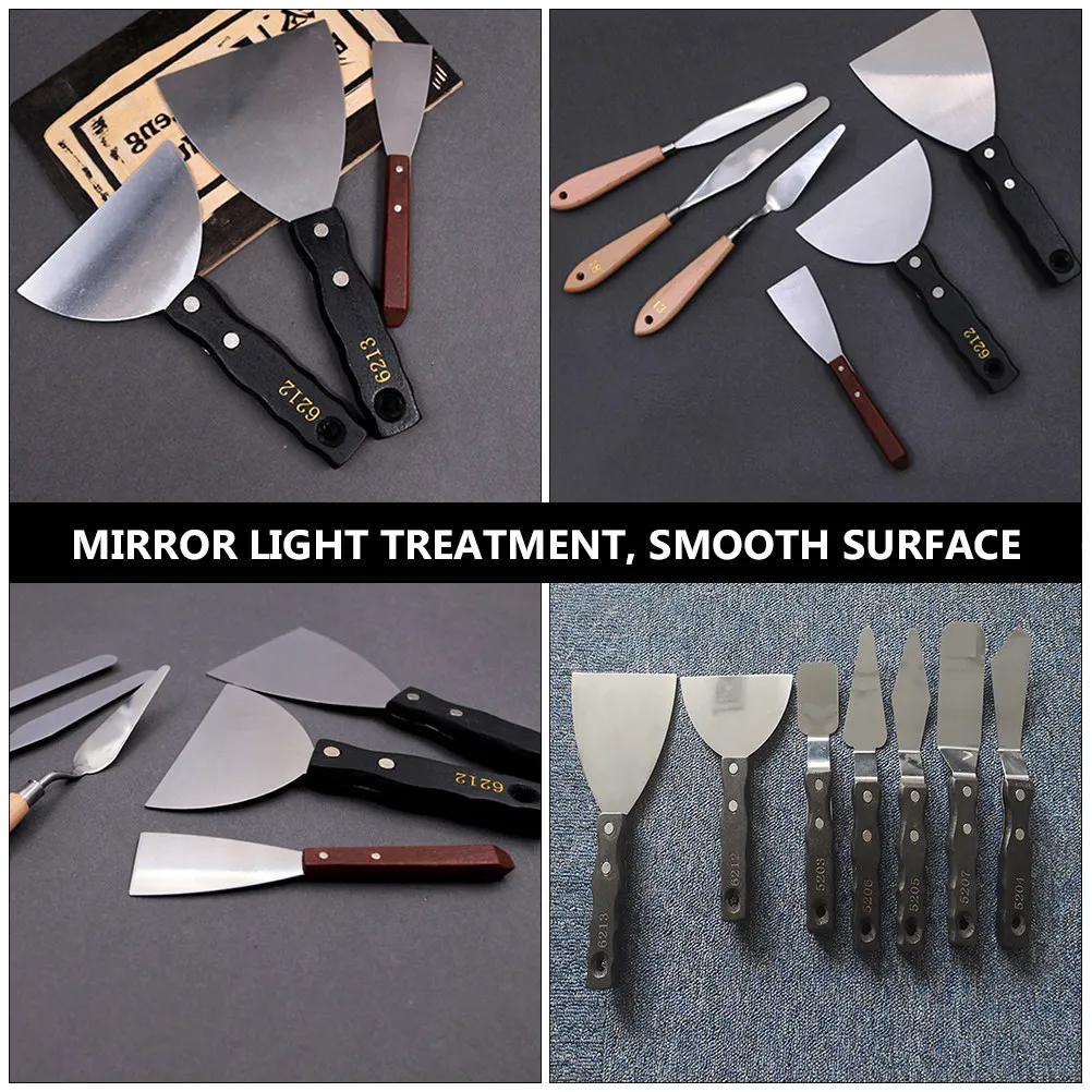 1Pcs Oil Painting Spatula Professional Stainless Steel Painting Scraper for Color Mixing Smudging Canvas Art Ceramic Pottery