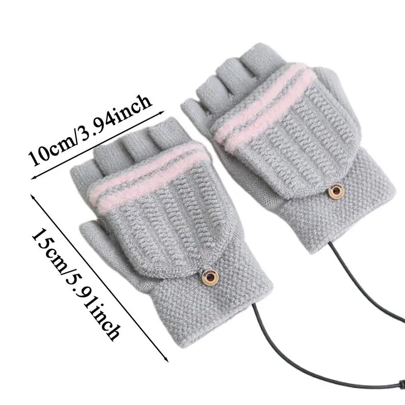 Verwarmingshandschoenen voor dames Verwarming Heren Dames Vingerloze winterhandschoenen Verstelbare temperatuur Winter Warme verwarming Mitten USB-hand