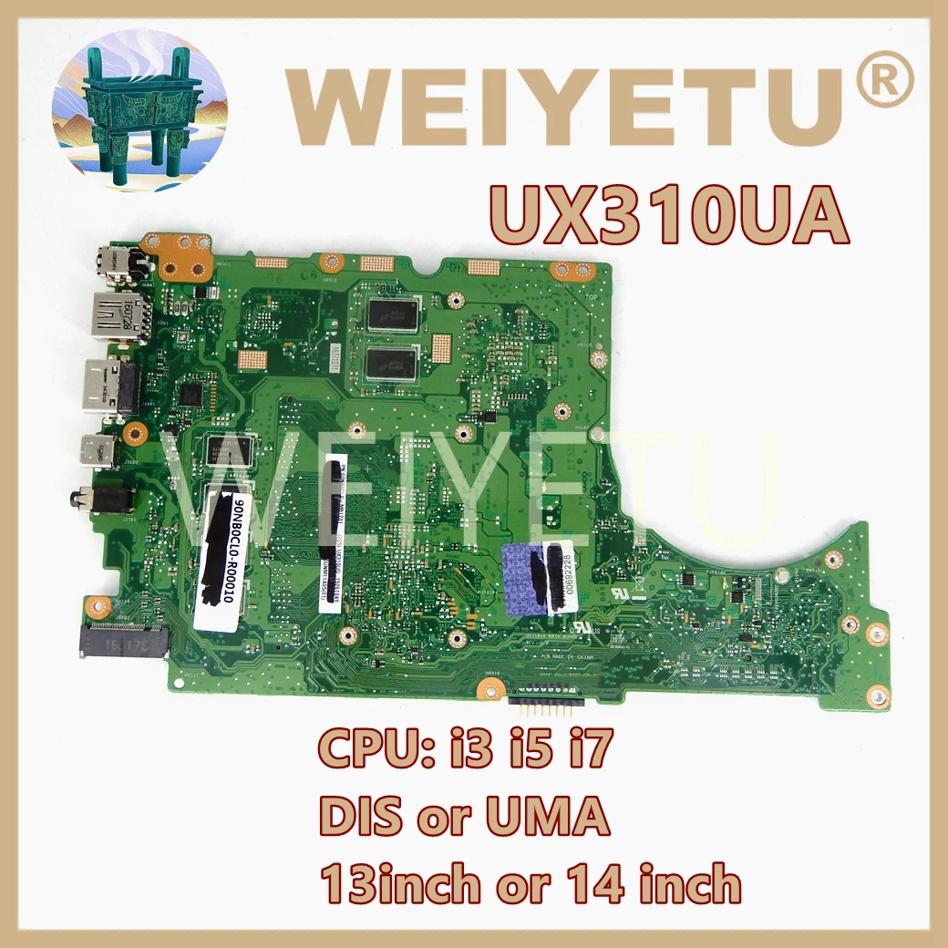 UX310UV i3/i5/i7 CPU Mainboard For ASUS UX310U UX310UA UX3000U RX310U UX310UQ/UQK UX410U RX410U UX410UA/UAK UX410UQK Motherboard