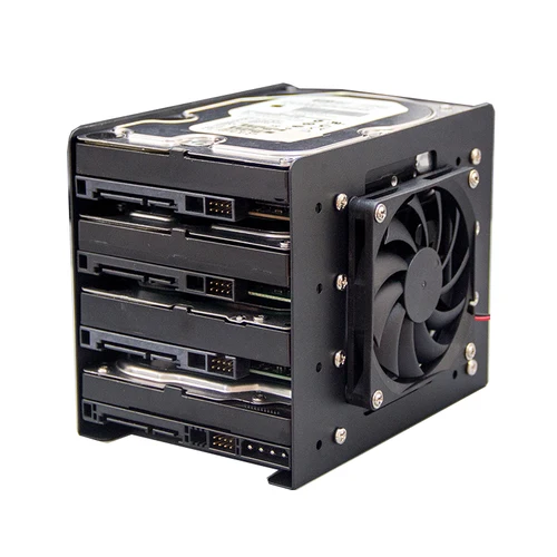 Imagen 1 del producto Soporte de disco duro mecánico 4F integrado, disco duro de metal 4x3,5, ventilador de expansión superpuesto, refrigeración para carcasa de PC