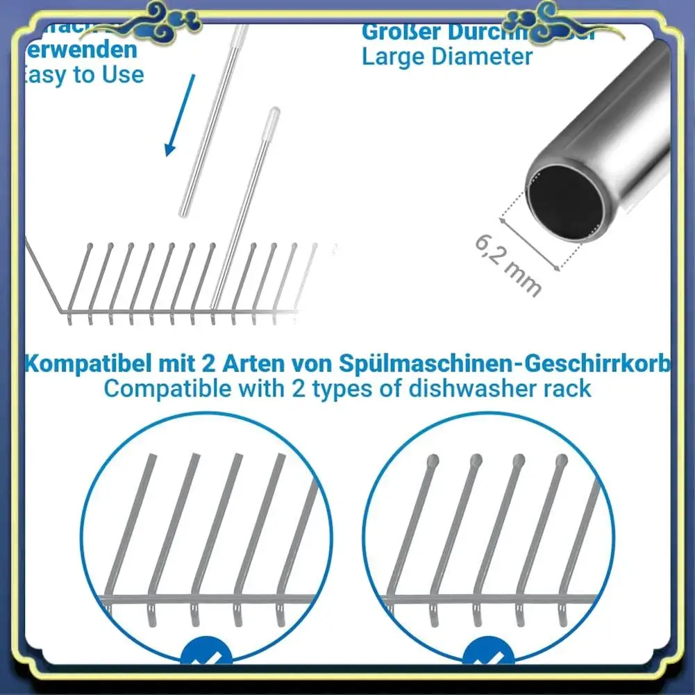 A56P-Dishwasher Bottle Holders Dishwasher Insert For Sodastream Crystal And Duo With Extended Silicone Cap, 26.7 Cm 5Pcs