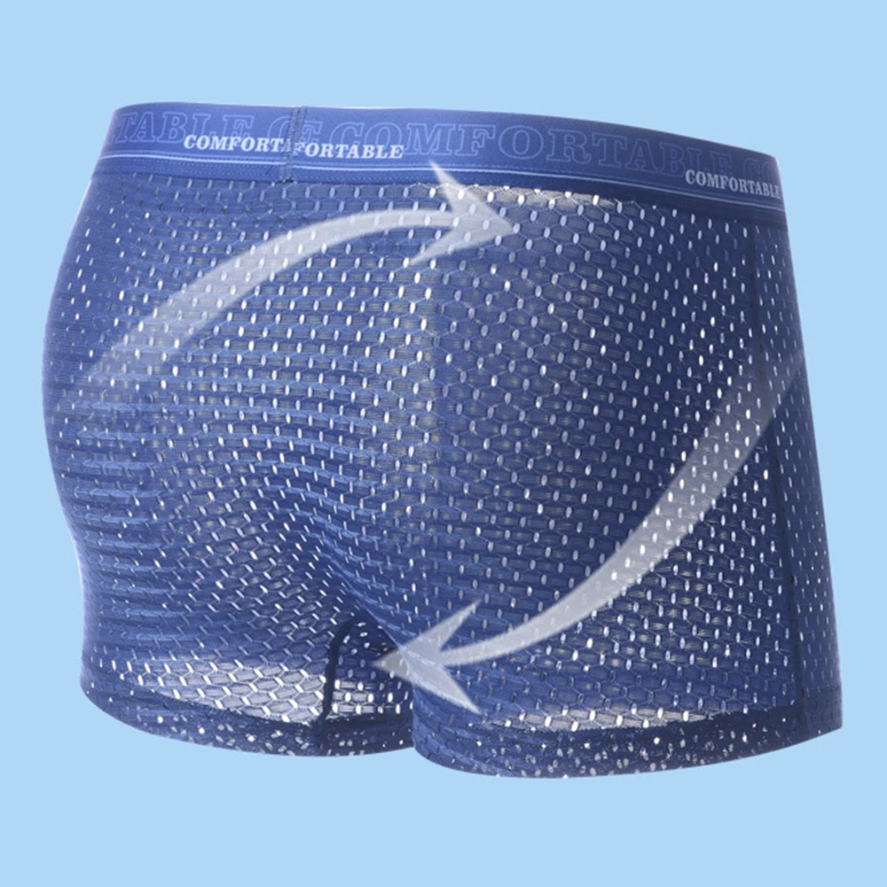 3 Stuks Zomer Heren Slipje Ijs Zijde Naadloze Ondergoed Onderbroek Boxershorts Antibacteriële Ademend Mesh Cool Boxers Slips