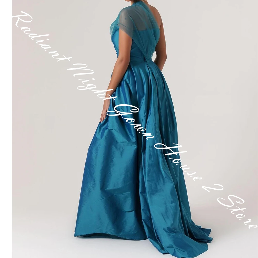 Elegant Satin A-Line One Shoulder Crystal Evening Dress Strapless Sleeveless Floor Length Panel Train Photo Colorплатье вечернее