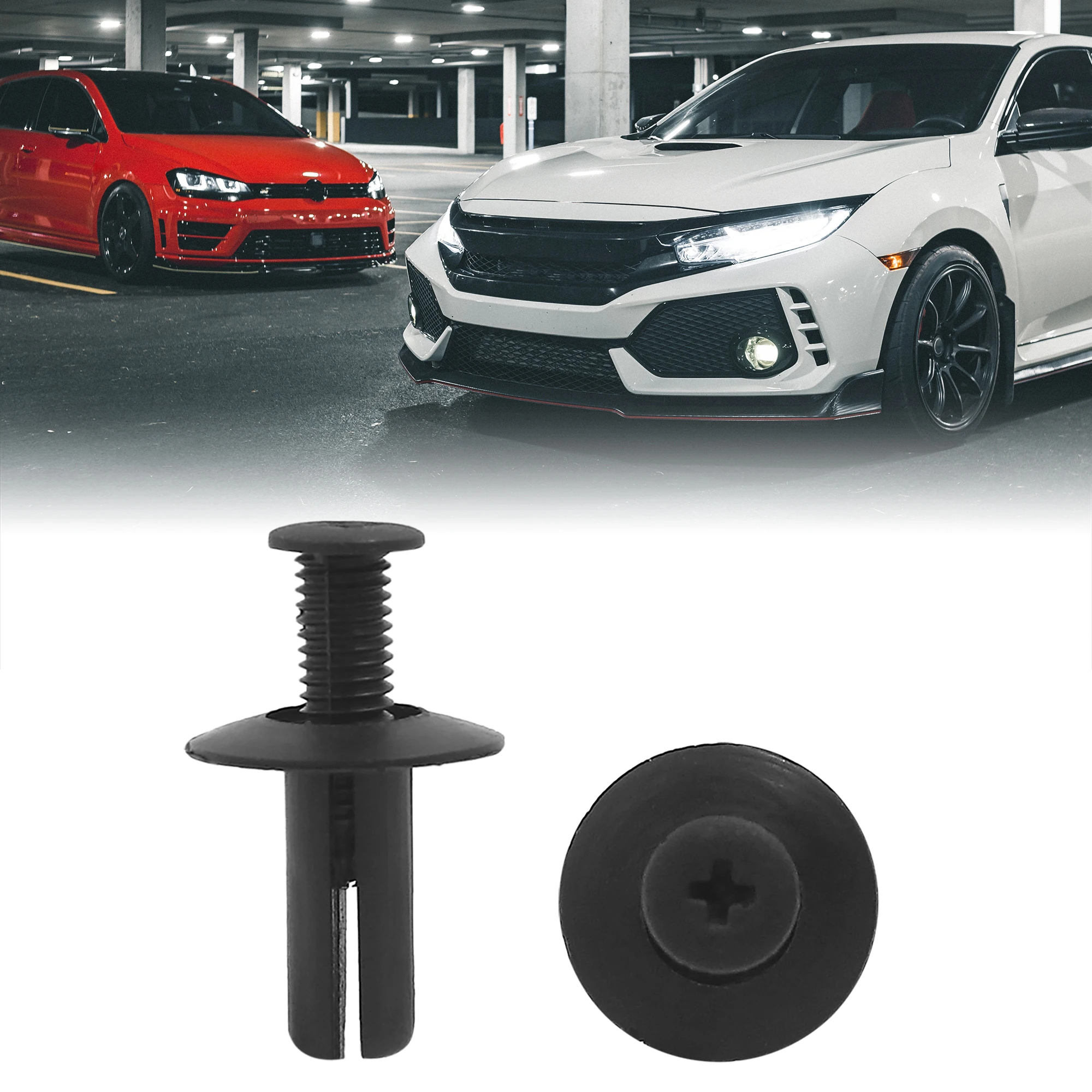X Autohaux 20Pcs 30pcs 40Pcs 50Pcs 100Pcs Black Gray Plastic Splash Guard Fastener Rivet Clips 8Mm X 20Mm X 20Mm