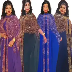 elegance african dresses for woman party rhinestone turkey dresses for women 2024 Set of 2 elegant african dress