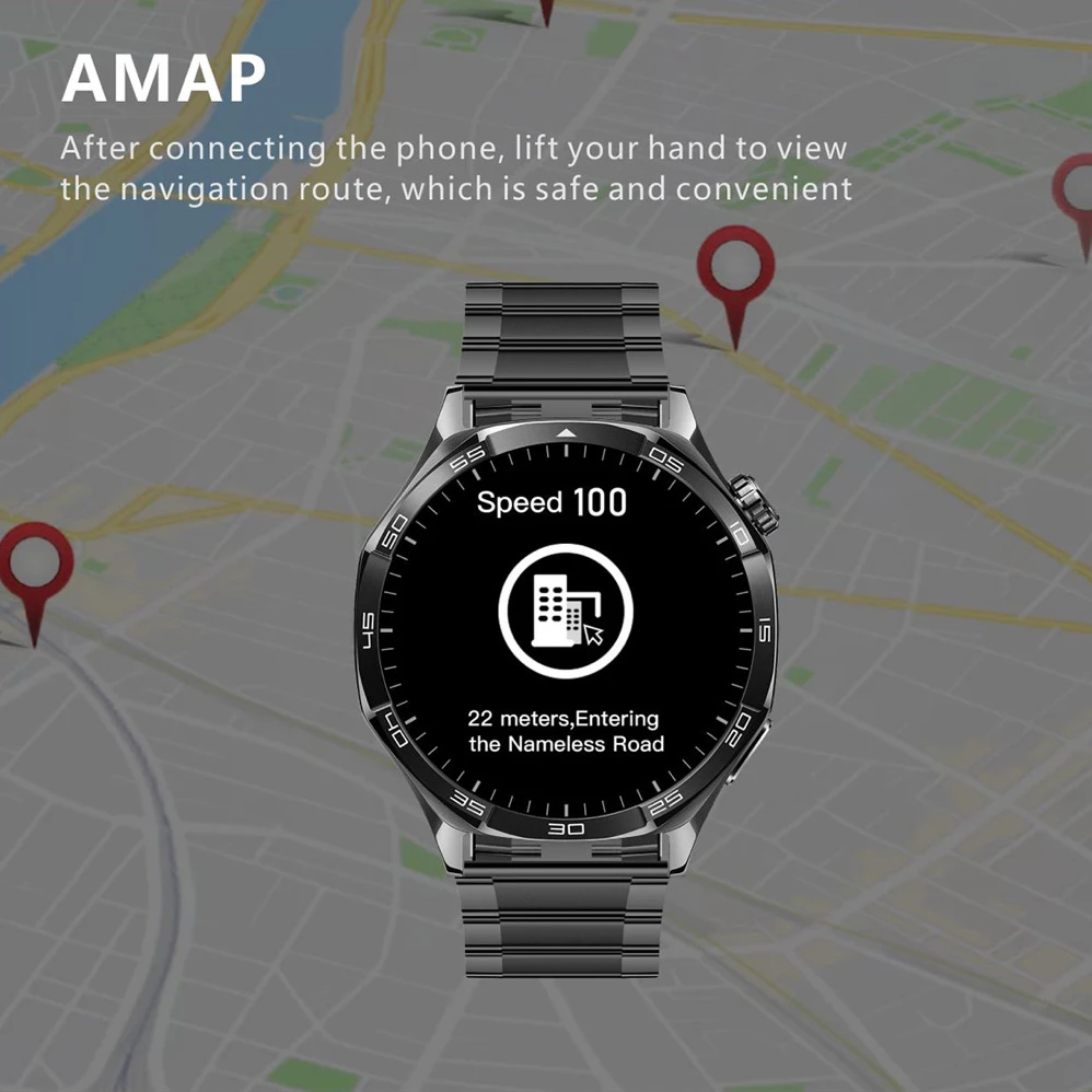 

Men Women Outdoor Compass Music Playing Smartwatch Blue Tooth Call Sports Heart Rate NFC Watches Map Navigation Smart Watch