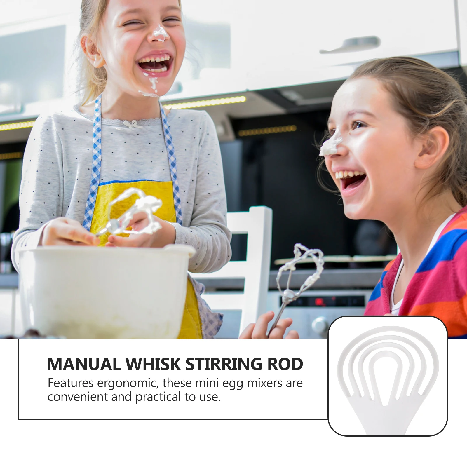

2pcs Egg Whisk Manual Mixer Tool for Baking Dough Cream Whisking Ergonomic Handle PP Material Restaurant Hotel Kitchen