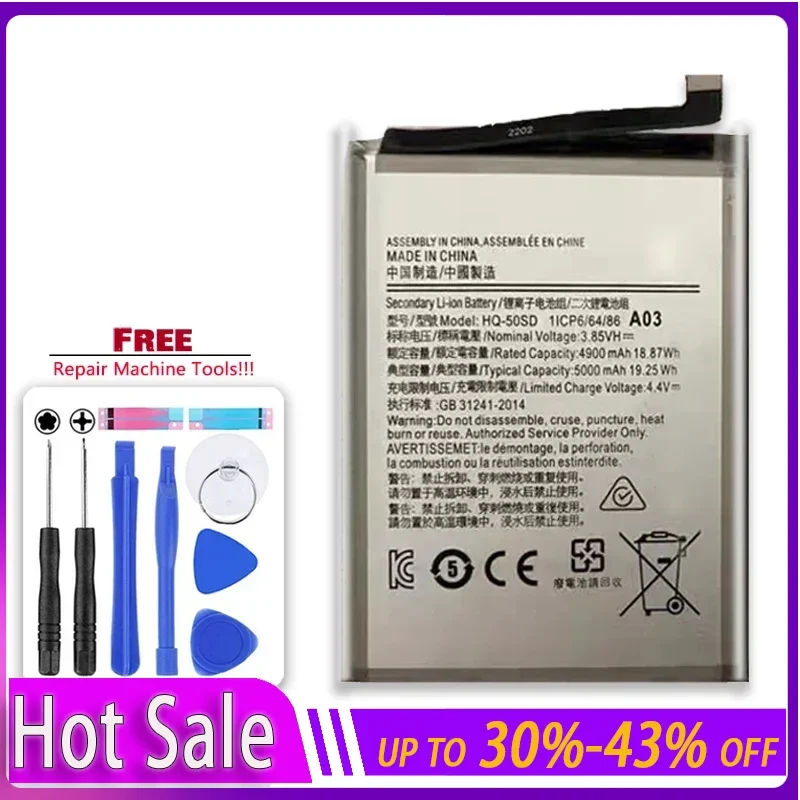 YKaiserin 5000mAh Replacement Battery HQ-50SD HQ-50S For Samsung Galaxy A03 A03S A02S M02S M025 F02s