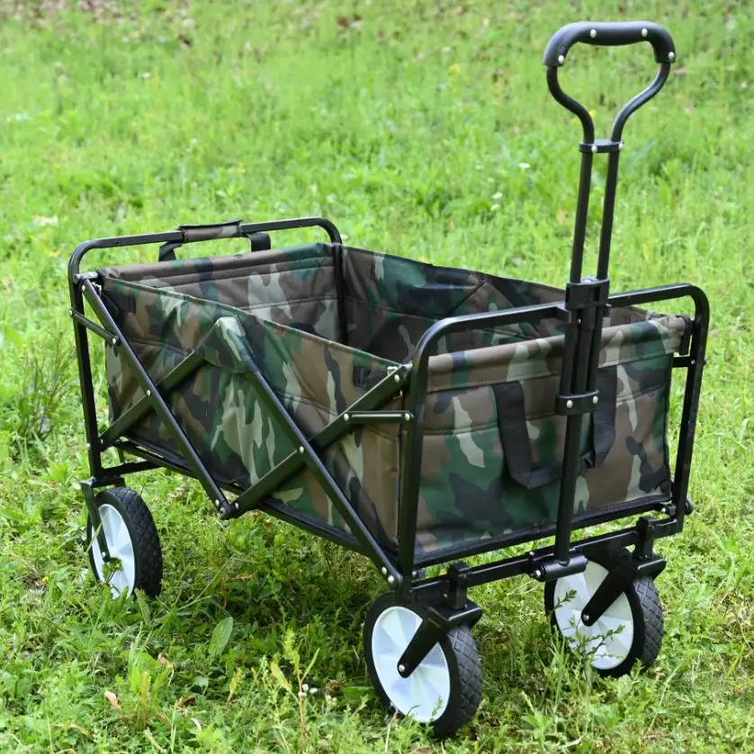 8 Cal Outdoor Camping przenośny składany wózek na piknik regulowany wózek Pull-cart garedn koszyk bagaż